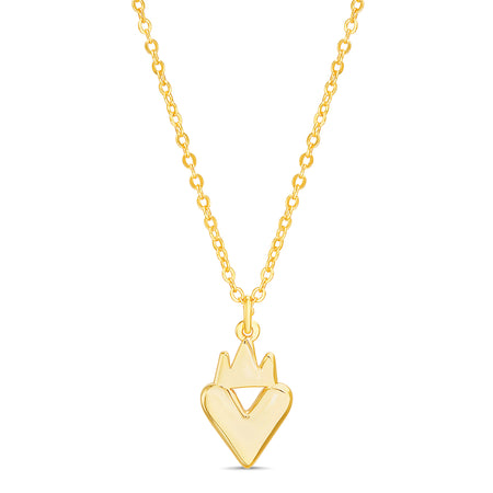 Rae Dunn crown heart necklace in yellow gold plated brass