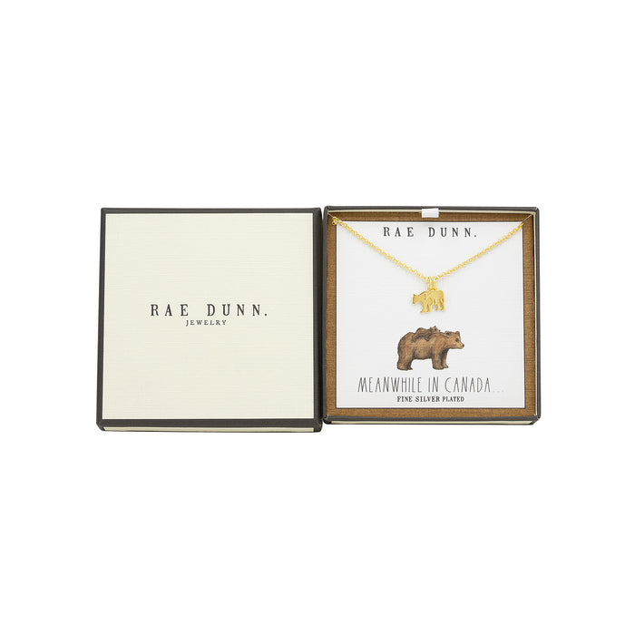 Rae Dunn Two Bear Charm Chain Necklace in Gold