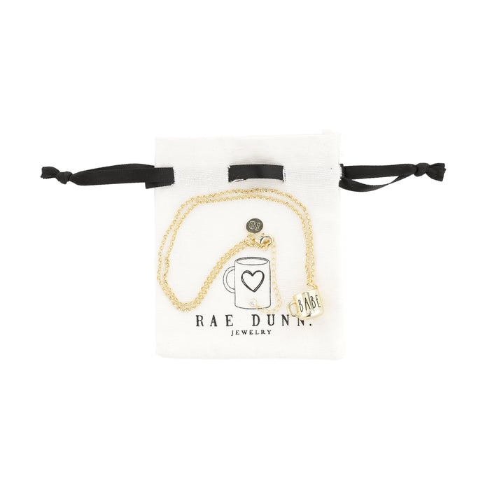 Rae Dunn "BABE" Mug Charm Necklace in Gold