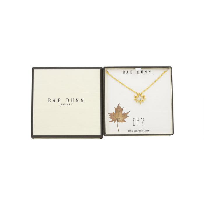 Rae Dunn Maple Leaf Charm Chain Necklace in Gold