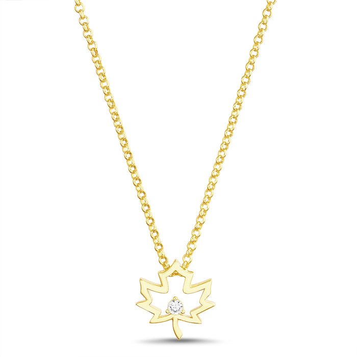 Rae Dunn Maple Leaf Charm Chain Necklace in Gold