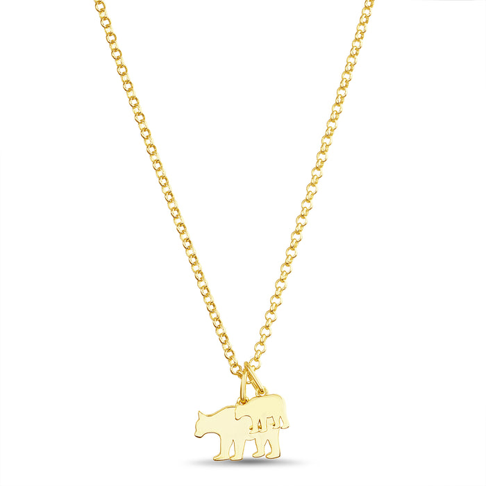 Rae Dunn Two Bear Charm Chain Necklace in Gold