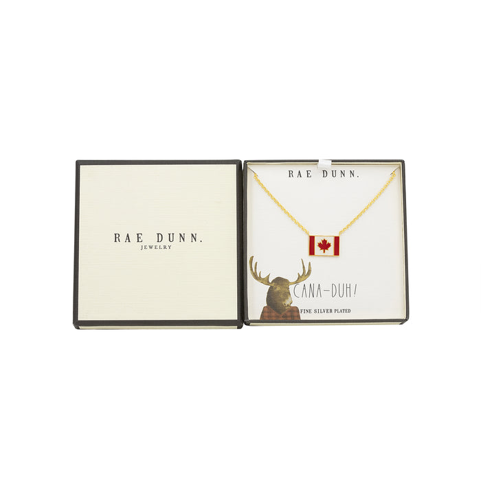 Rae Dunn Canada Flag Charm Neecklace in Gold