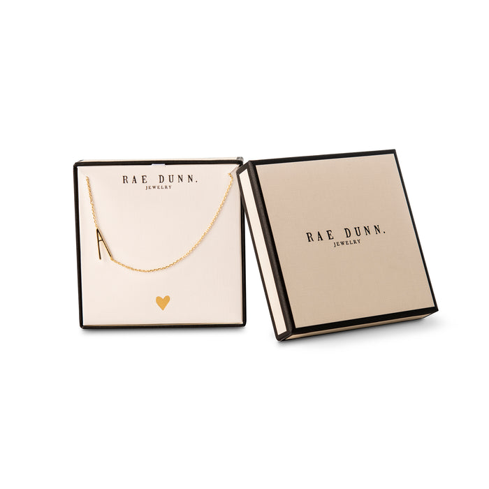 Rae Dunn Asymmetrical Initial Necklace in Yellow Gold Plated Brass