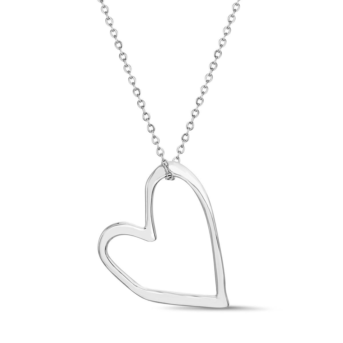 Rae Dunn open heart charm cable chain necklace in sterling silver or b raedunnjewelry