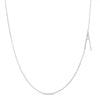 Rae Dunn asymmetrical initial necklace in rhodium plated brass