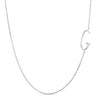 Rae Dunn asymmetrical initial necklace in rhodium plated brass