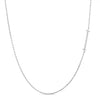 Rae Dunn asymmetrical initial necklace in rhodium plated brass