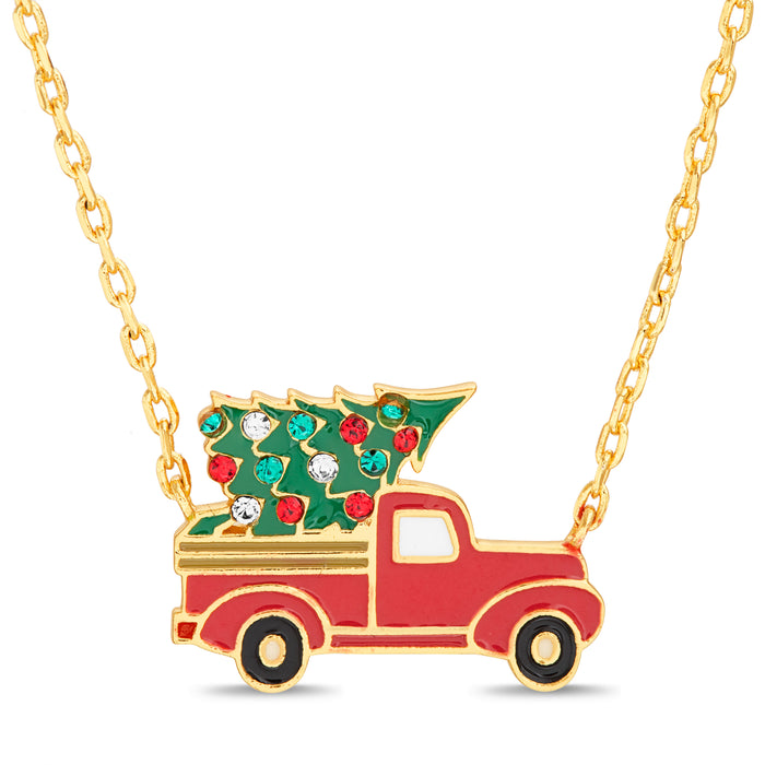 JeenMata Christmas Santa Claus Diamond Enamel Pendant Necklace in 18K Rose  Gold Plating over Silver - Walmart.com