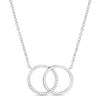 Rae Dunn double interlocked rings necklace in rhodium plated brass