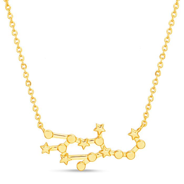 Rae Dunn virgo zodiac sign necklace in yellow gold plated brass