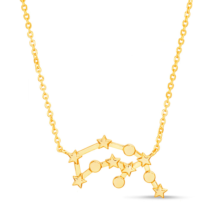 Rae Dunn aquarius zodiac sign necklace in yellow gold plated brass
