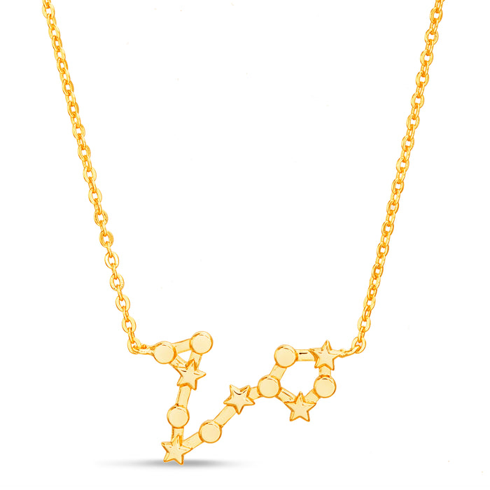 Rae Dunn pisces zodiac sign necklace in yellow gold plated brass