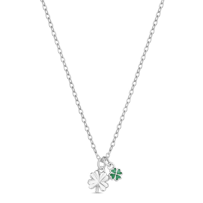 Rae Dunn shamrock clover necklace in fine silver plated