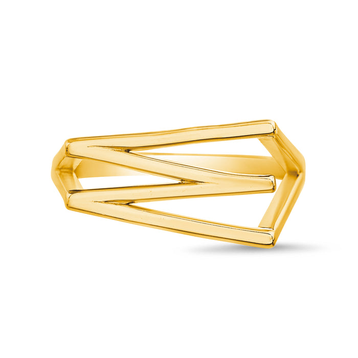Rae Dunn initial ring in yellow gold plated brass